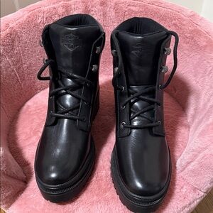 Harley-Davidson Black Lace Up Boots